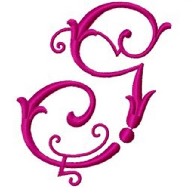 Picture of Fancy Monogram G Machine Embroidery Design