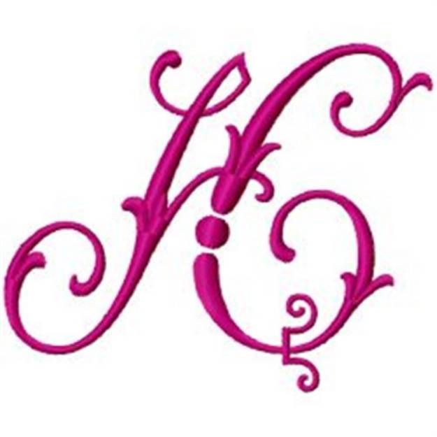 Picture of Fancy Monogram H Machine Embroidery Design