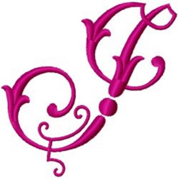 Picture of Fancy Monogram J Machine Embroidery Design