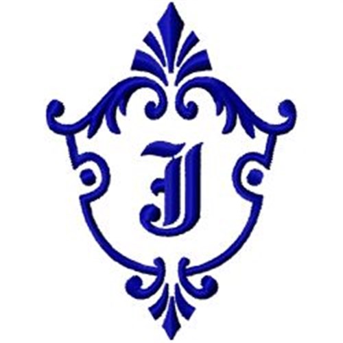 Monogram Crest J Machine Embroidery Design