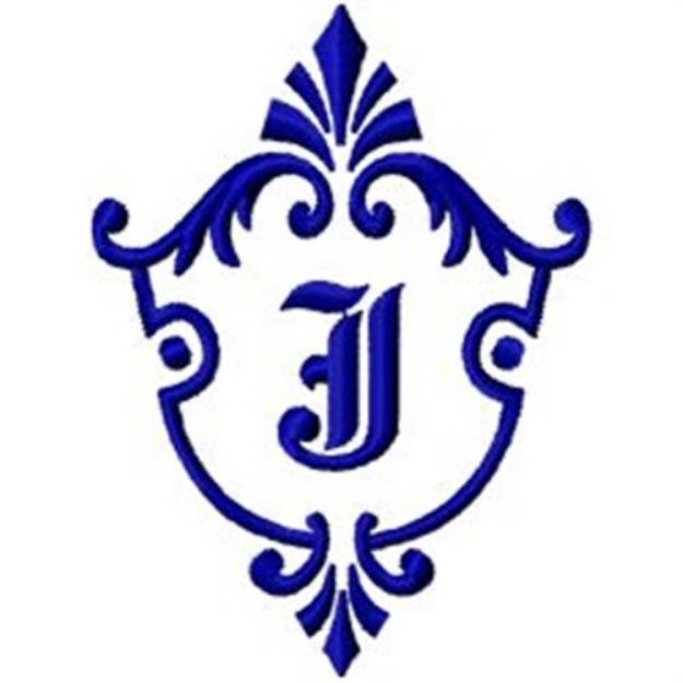 Picture of Monogram Crest J Machine Embroidery Design