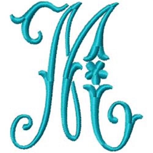 Elegant Monogram M Machine Embroidery Design
