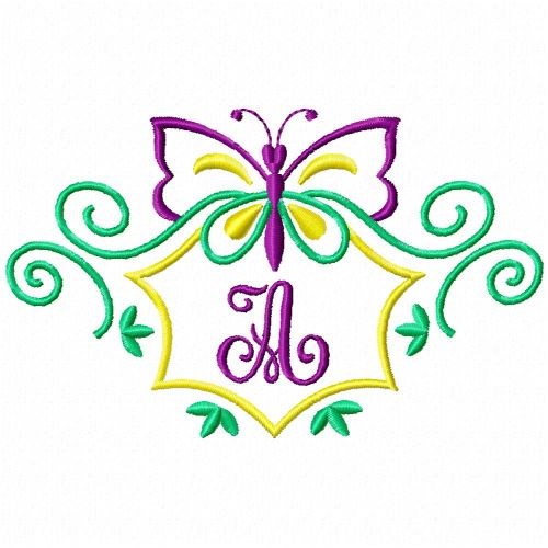Monogram Butterfly A Machine Embroidery Design