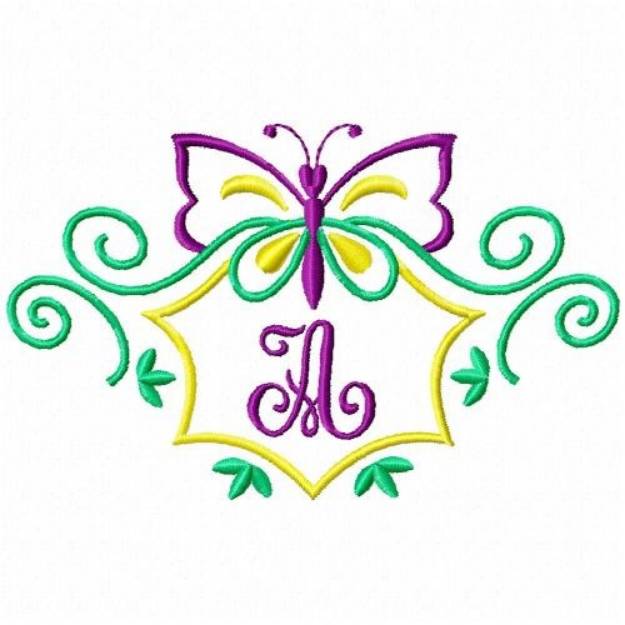Picture of Monogram Butterfly A Machine Embroidery Design