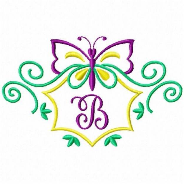 Picture of Monogram Butterfly B Machine Embroidery Design