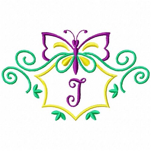 Monogram Butterfly I Machine Embroidery Design