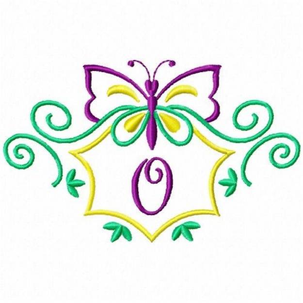 Picture of Monogram Butterfly O Machine Embroidery Design