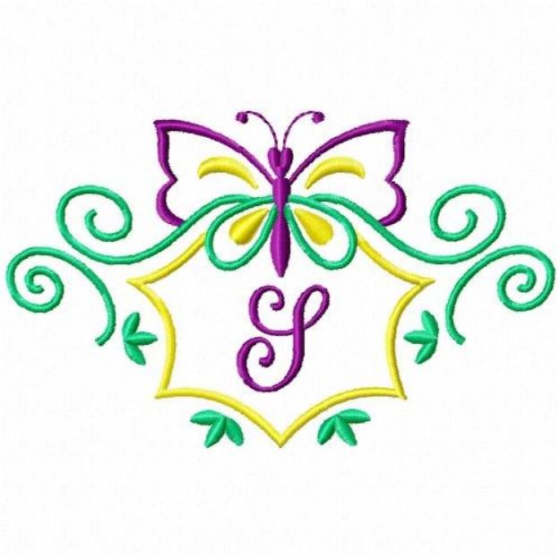 Picture of Monogram Butterfly S Machine Embroidery Design