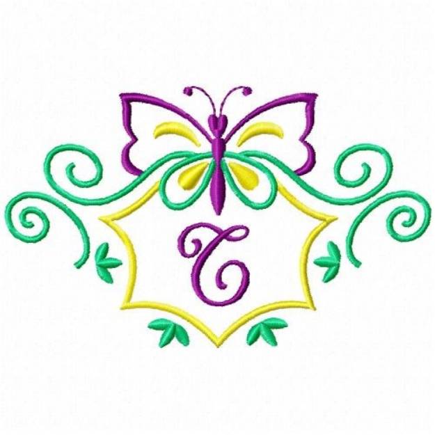 Picture of Monogram Butterfly  T Machine Embroidery Design