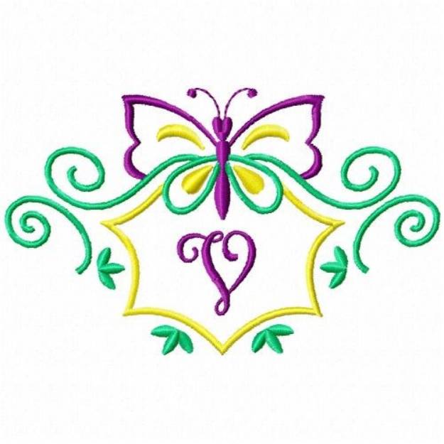Picture of Monogram Butterfly V Machine Embroidery Design