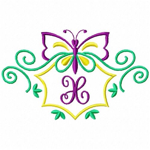 Monogram Butterfly X Machine Embroidery Design