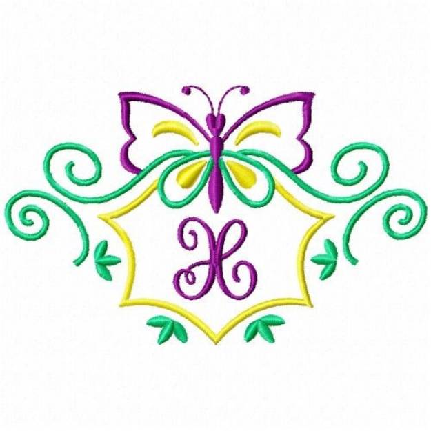 Picture of Monogram Butterfly X Machine Embroidery Design
