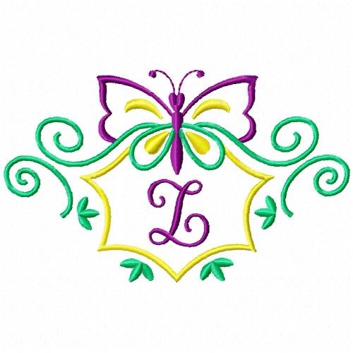 Monogram Butterfly Z Machine Embroidery Design
