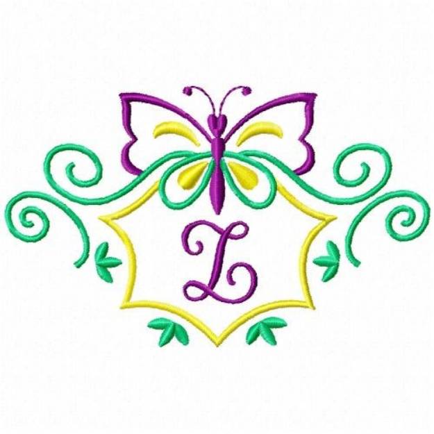 Picture of Monogram Butterfly Z Machine Embroidery Design