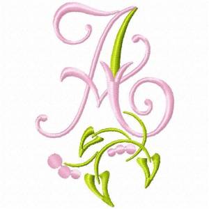 Picture of Monogram Floral A Machine Embroidery Design