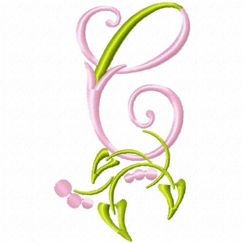 Monogram Floral C Machine Embroidery Design