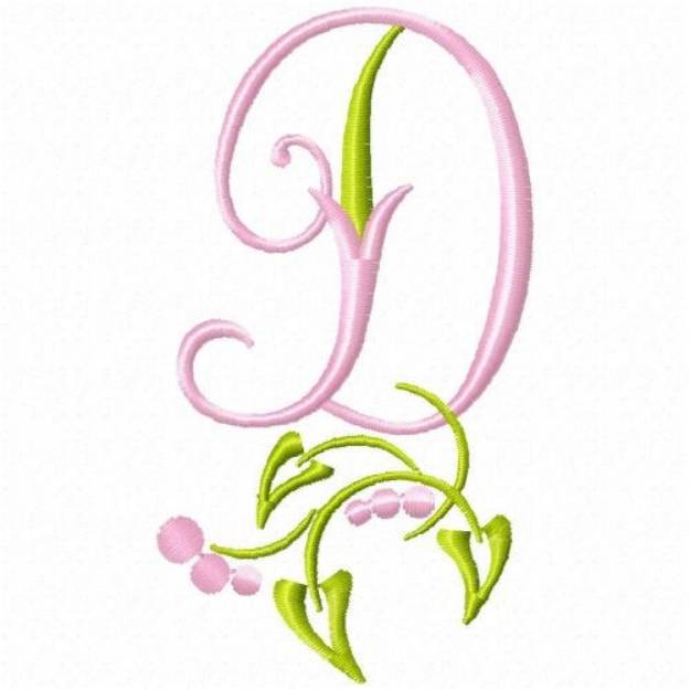 Picture of Monogram Floral D Machine Embroidery Design