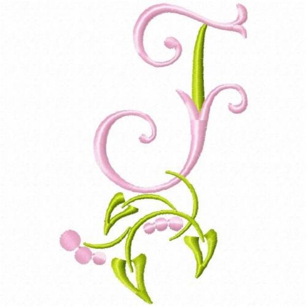 Picture of Monogram Floral F Machine Embroidery Design