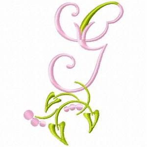 Picture of Monogram Floral G Machine Embroidery Design