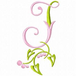 Picture of Monogram Floral J Machine Embroidery Design