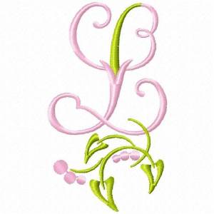 Picture of Monogram Floral L Machine Embroidery Design