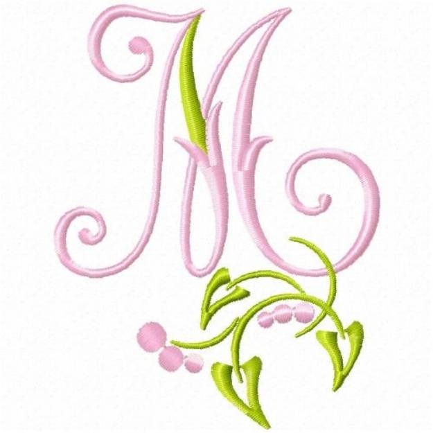 Picture of Monogram Floral M Machine Embroidery Design
