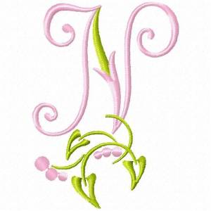 Picture of Monogram Floral N Machine Embroidery Design