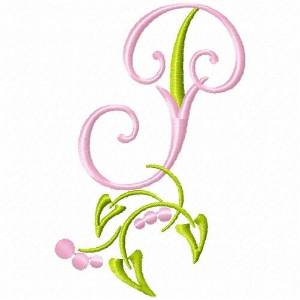 Picture of Monogram Floral P Machine Embroidery Design