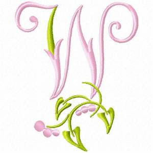 Picture of Monogram Floral W Machine Embroidery Design