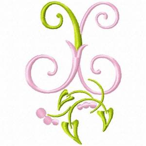 Picture of Monogram Floral X Machine Embroidery Design