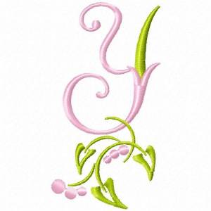 Picture of Monogram Floral Y Machine Embroidery Design
