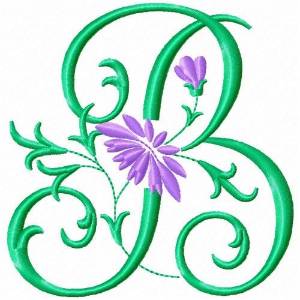 Picture of Monogram Flower B Machine Embroidery Design