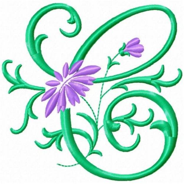 Picture of Monogram Flower C Machine Embroidery Design