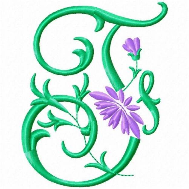Picture of Monogram Flower F Machine Embroidery Design