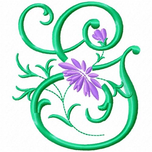 Monogram Flower G Machine Embroidery Design