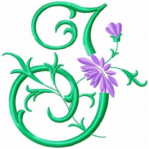 Picture of Monogram Flower I Machine Embroidery Design