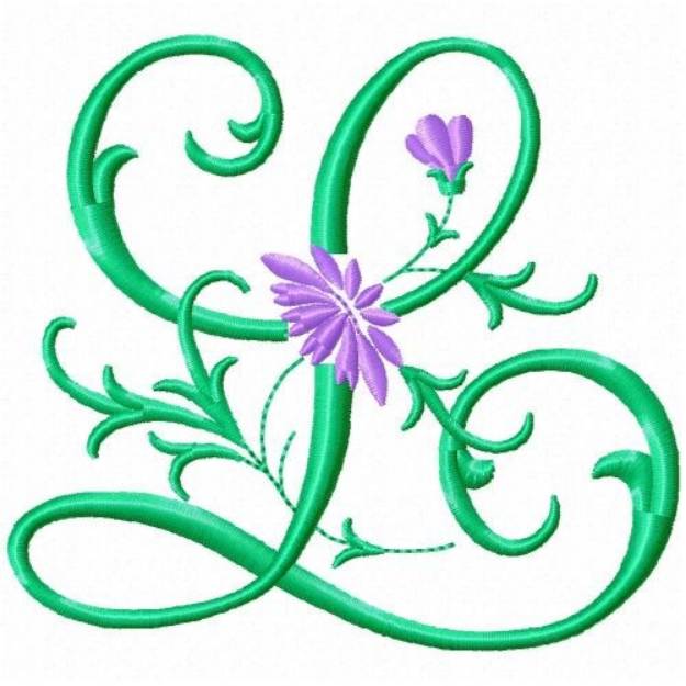 Picture of Monogram Flower L Machine Embroidery Design