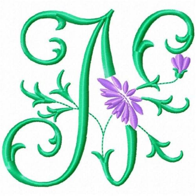 Picture of Monogram Flower N Machine Embroidery Design