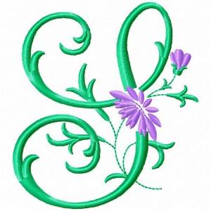 Picture of Monogram Flower S Machine Embroidery Design