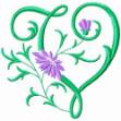 Picture of Monogram Flower V Machine Embroidery Design