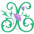 Picture of Monogram Flower X Machine Embroidery Design