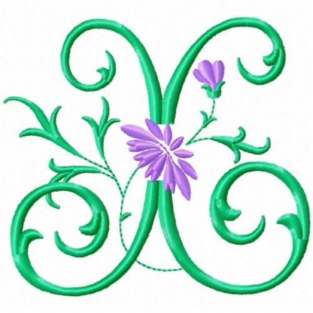 Picture of Monogram Flower X Machine Embroidery Design
