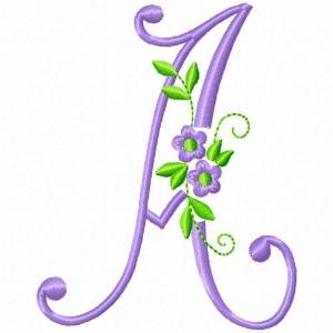 Picture of Monogram Flower A Machine Embroidery Design