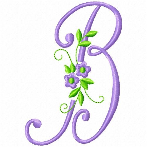 Monogram Flower B Machine Embroidery Design