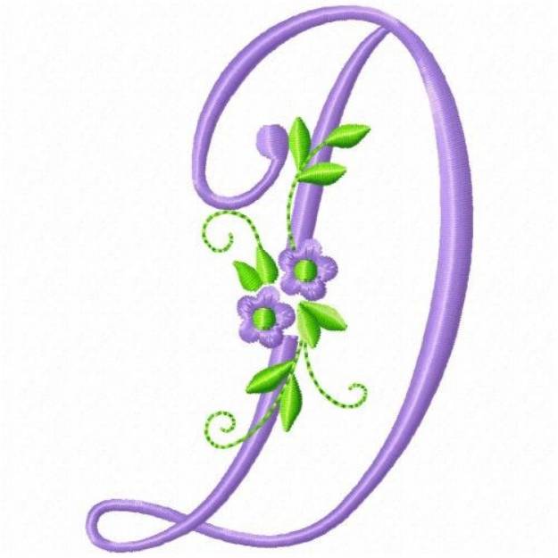 Picture of Monogram Flower D Machine Embroidery Design