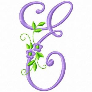 Picture of Monogram Flower E Machine Embroidery Design