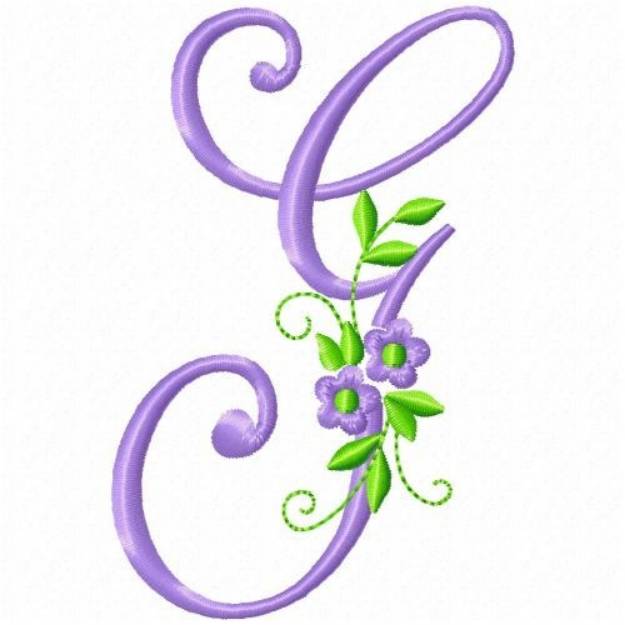 Picture of Monogram Flower G Machine Embroidery Design