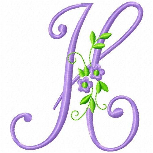 Monogram Flower H Machine Embroidery Design