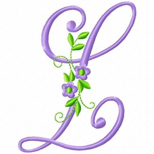 Monogram Flower L Machine Embroidery Design