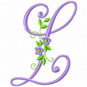 Picture of Monogram Flower L Machine Embroidery Design